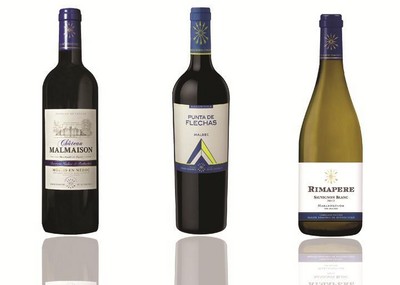 左：瑪頌莊園——拉菲藍(lán)標(biāo)正牌干紅CHATEAU MALMAISON中：羅斯柴爾德*五箭家族干紅PUNTA DE FLECHAS右：羅斯柴爾德*五箭家族干白R(shí)IMAPERE